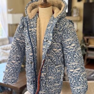 Mini Boden - Delft Blue Butterfly Design Jacket